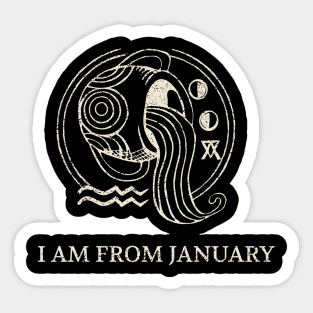 Born in January – Aquarius Zodiac Design Sticker